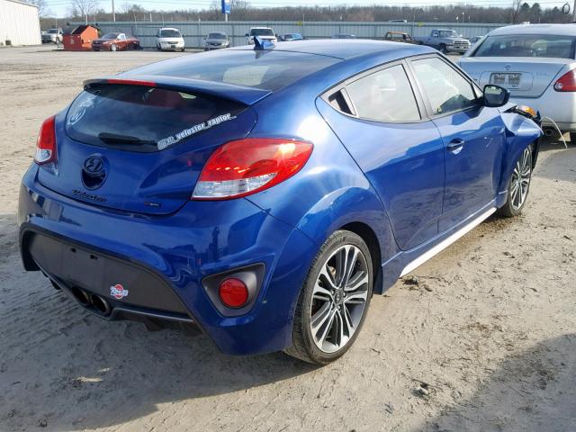 KMHTC6AE1HU316718 - 2017 HYUNDAI VELOSTER T BLUE photo 4