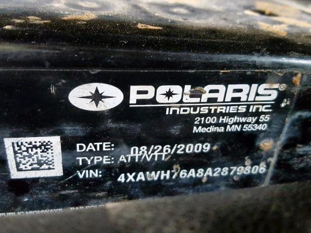 4XAWH76A8A2879806 - 2010 POLARIS RANGER 800 TWO TONE photo 10