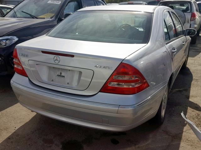 WDBRF84J23F417286 - 2003 MERCEDES-BENZ C 320 4MAT SILVER photo 4