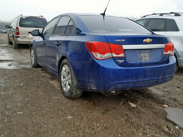 1G1PA5SH6D7131631 - 2013 CHEVROLET CRUZE LS BLUE photo 3