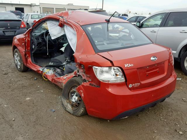 KNADH4A31A6687625 - 2010 KIA RIO LX RED photo 3