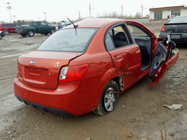 KNADH4A31A6687625 - 2010 KIA RIO LX RED photo 4