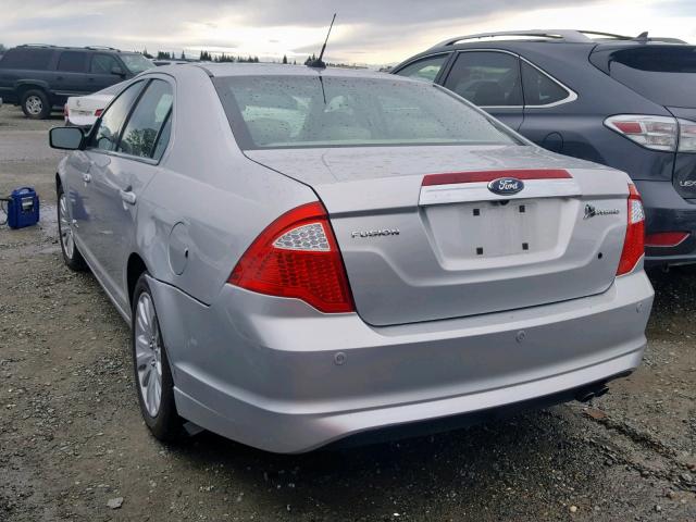 3FADP0L32AR268946 - 2010 FORD FUSION HYB SILVER photo 3