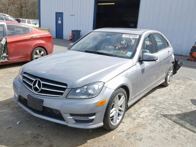 WDDGF4HB8EA963150 - 2014 MERCEDES-BENZ C 250 GRAY photo 2