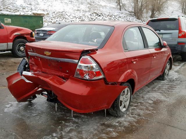 KL1TD5DE5AB062544 - 2010 CHEVROLET AVEO LS RED photo 4