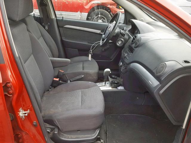 KL1TD5DE5AB062544 - 2010 CHEVROLET AVEO LS RED photo 5