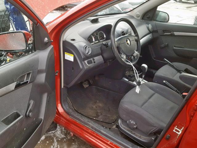 KL1TD5DE5AB062544 - 2010 CHEVROLET AVEO LS RED photo 9