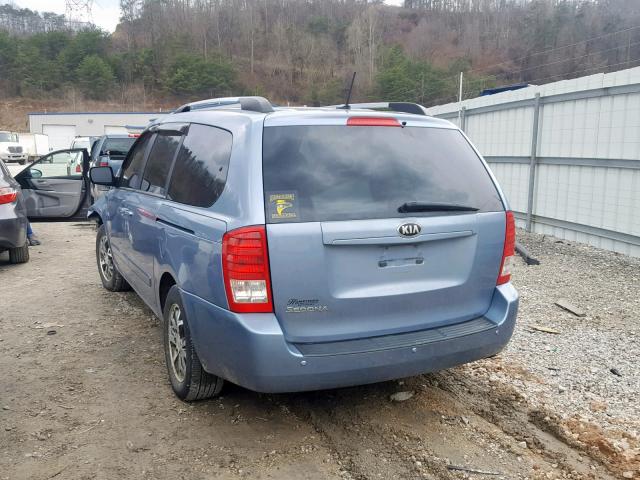 KNDMG4C72E6537857 - 2014 KIA SEDONA LX BLUE photo 3