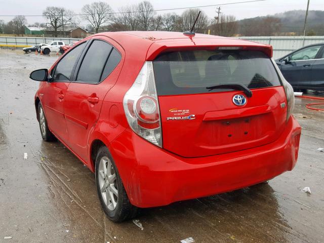 JTDKDTB37C1020430 - 2012 TOYOTA PRIUS C RED photo 3