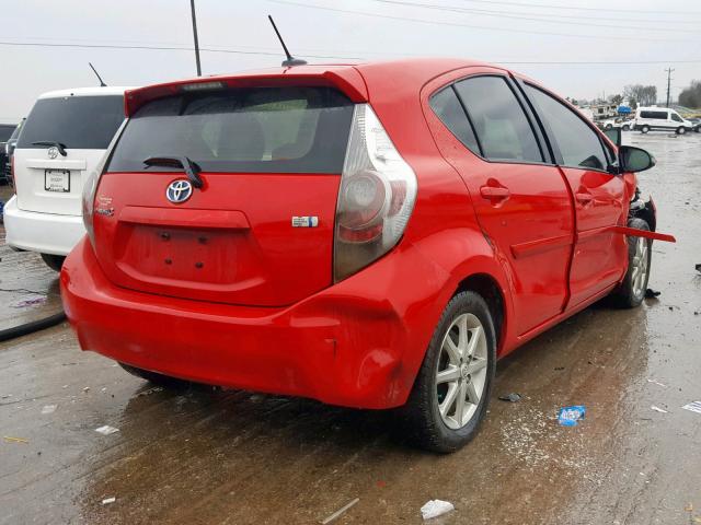 JTDKDTB37C1020430 - 2012 TOYOTA PRIUS C RED photo 4