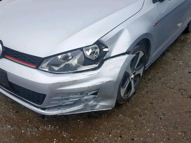 3VW5T7AU6GM034035 - 2016 VOLKSWAGEN GTI S/SE SILVER photo 9