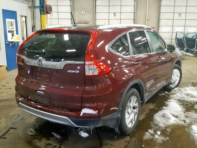 5J6RM4H74FL046906 - 2015 HONDA CR-V EXL MAROON photo 4