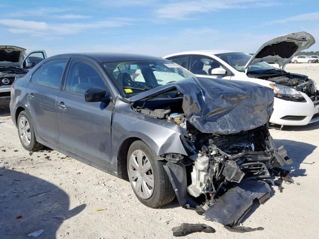 3VW2K7AJ6CM383721 - 2012 VOLKSWAGEN JETTA BASE GRAY photo 1