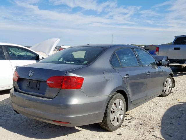 3VW2K7AJ6CM383721 - 2012 VOLKSWAGEN JETTA BASE GRAY photo 4