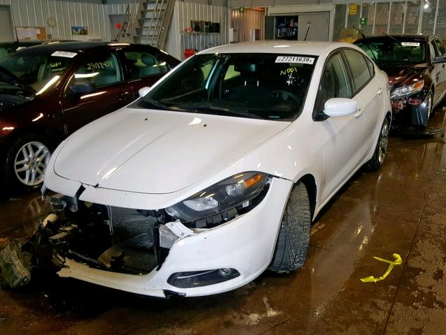 1C3CDFBB8ED677076 - 2014 DODGE DART SXT WHITE photo 2