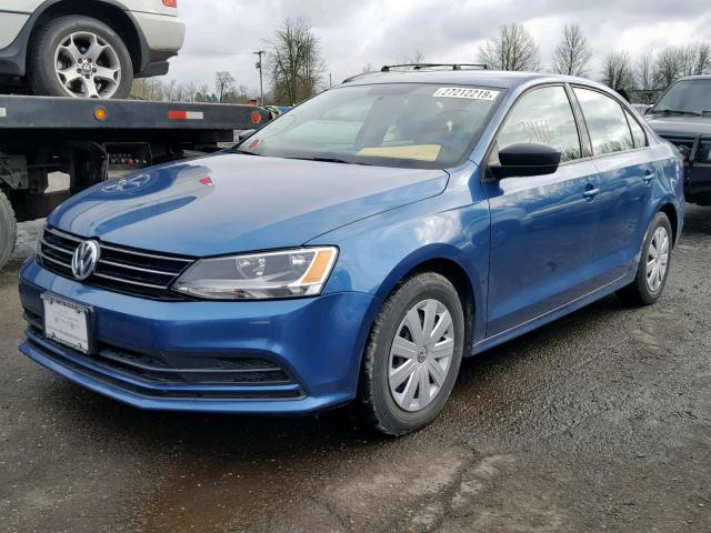 3VW2K7AJ7FM319966 - 2015 VOLKSWAGEN JETTA BASE Կապույտ լուսանկար 2