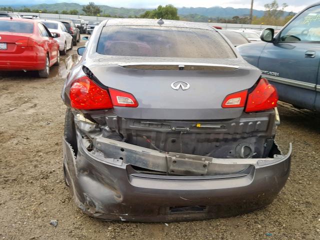 JN1CV6AP9AM403095 - 2010 INFINITI G37 BASE CHARCOAL photo 9