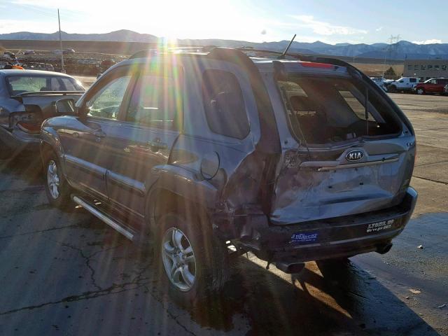 KNDJE723277323277 - 2007 KIA SPORTAGE E GRAY photo 3