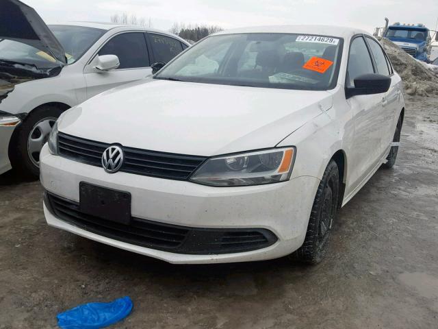 3VW2K7AJ9BM092516 - 2011 VOLKSWAGEN JETTA BASE WHITE photo 2