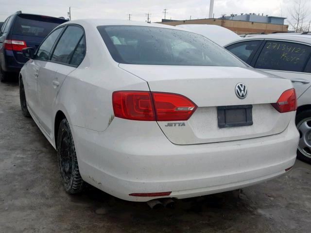 3VW2K7AJ9BM092516 - 2011 VOLKSWAGEN JETTA BASE WHITE photo 3