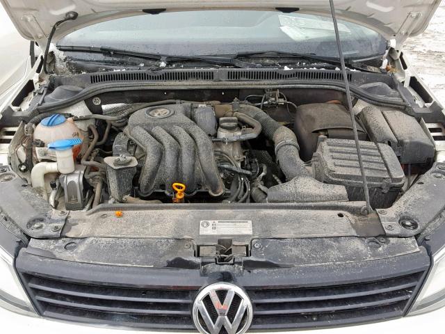 3VW2K7AJ9BM092516 - 2011 VOLKSWAGEN JETTA BASE WHITE photo 7
