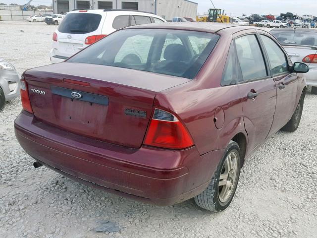 1FAFP34N97W208159 - 2007 FORD FOCUS ZX4 MAROON photo 4