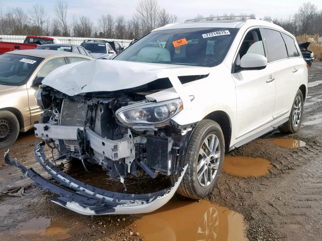 5N1AL0MM2DC334491 - 2013 INFINITI JX35 WHITE photo 2