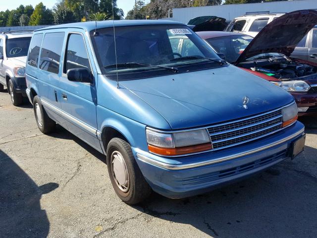 2P4GH2534PR394376 - 1993 PLYMOUTH VOYAGER BLUE photo 1
