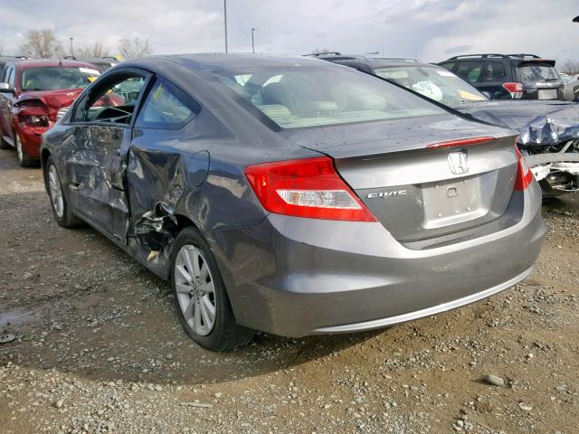 2HGFG3B11CH531187 - 2012 HONDA CIVIC EXL GRAY photo 3