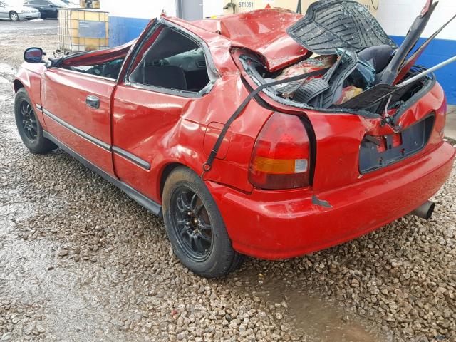 2HGEJ6343VH101624 - 1997 HONDA CIVIC DX RED photo 3