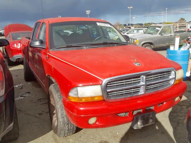 1B7HL2ANX1S284100 - 2001 DODGE DAKOTA QUA RED photo 1