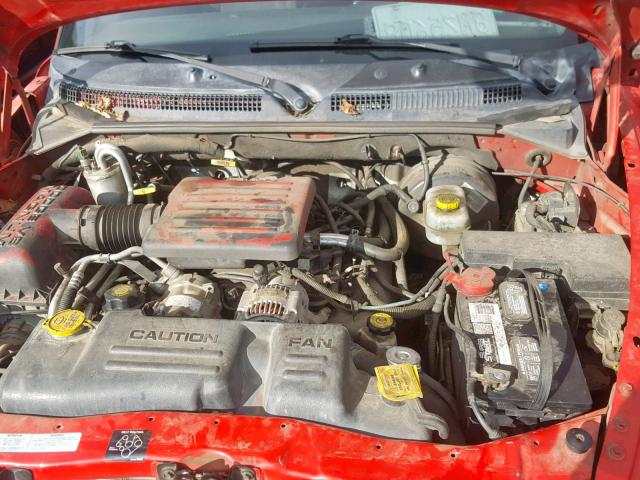 1B7HL2ANX1S284100 - 2001 DODGE DAKOTA QUA RED photo 7