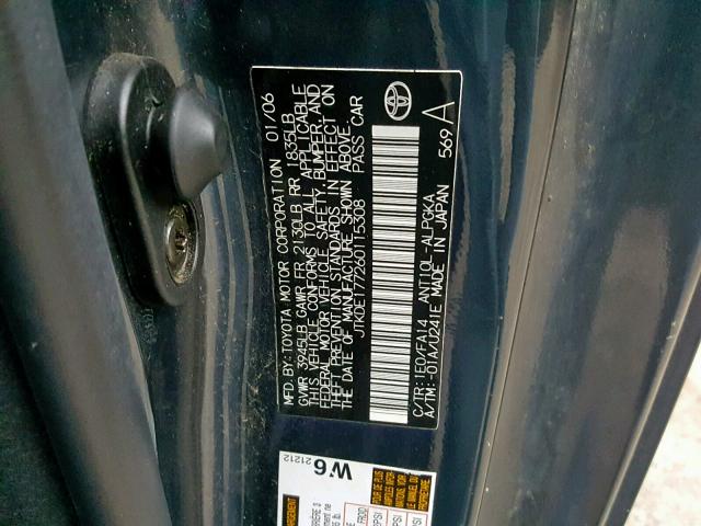 JTKDE177260115308 - 2006 TOYOTA SCION TC 石墨色 照片 10