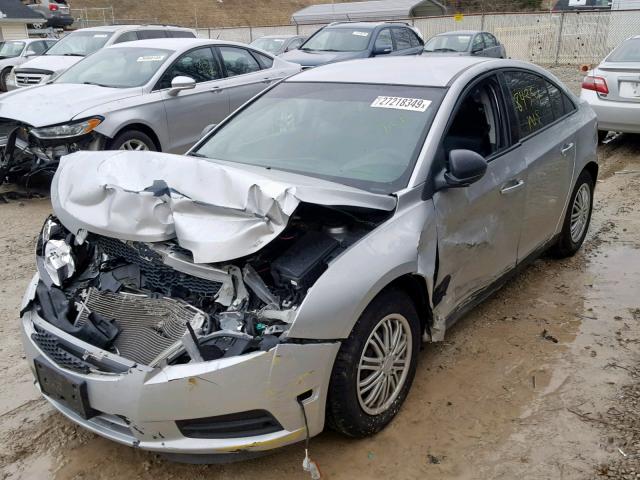 1G1PA5SG8D7277830 - 2013 CHEVROLET CRUZE LS SILVER photo 2