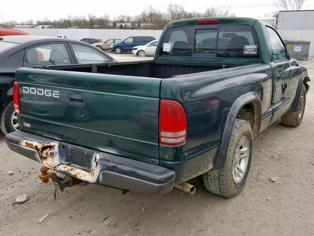 1B7FL16X62S692784 - 2002 DODGE DAKOTA BAS GREEN photo 4