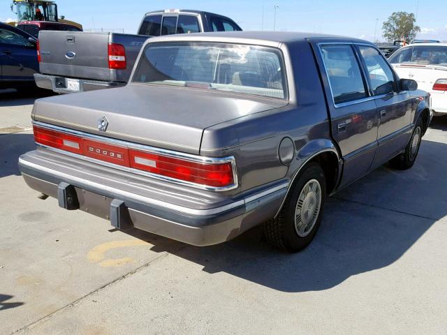 1B3BU46K9JD161441 - 1988 DODGE DYNASTY GRAY photo 4