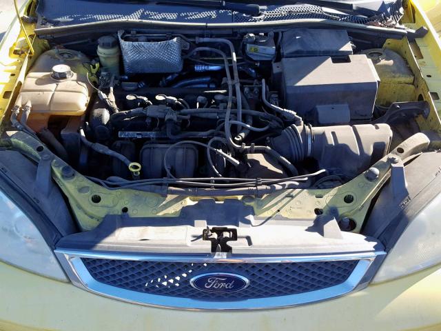 3FAFP31NX5R112142 - 2005 FORD FOCUS ZX3 YELLOW photo 7