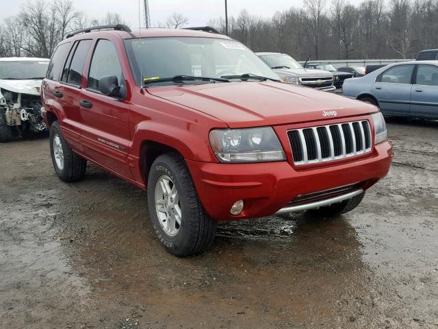 1J4GW48S24C352599 - 2004 JEEP GRAND CHER RED photo 1