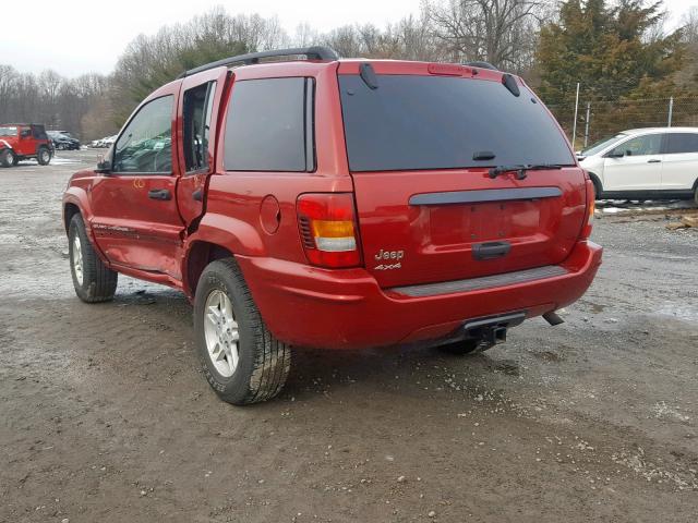 1J4GW48S24C352599 - 2004 JEEP GRAND CHER RED photo 3