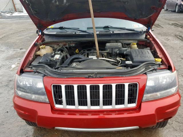 1J4GW48S24C352599 - 2004 JEEP GRAND CHER RED photo 7