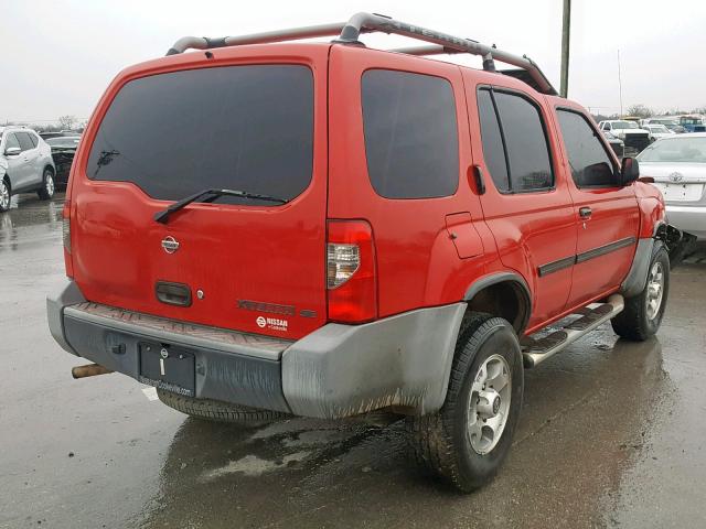 5N1ED28T9YC507408 - 2000 NISSAN XTERRA XE RED photo 4