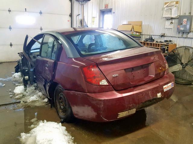 1G8AF52F73Z158766 - 2003 SATURN ION LEVEL MAROON photo 3