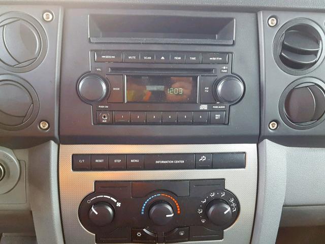 1J8HG48K66C221856 - 2006 JEEP COMMANDER SILVER photo 9