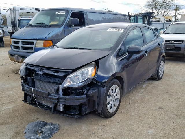 KNADM4A39E6399532 - 2014 KIA RIO LX BLACK photo 2