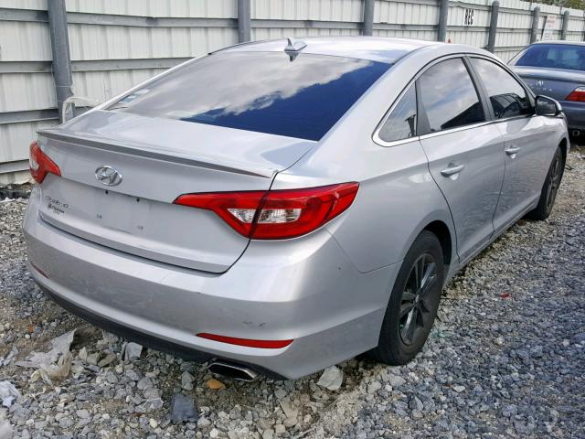 5NPE24AF3FH195730 - 2015 HYUNDAI SONATA SE SILVER photo 4