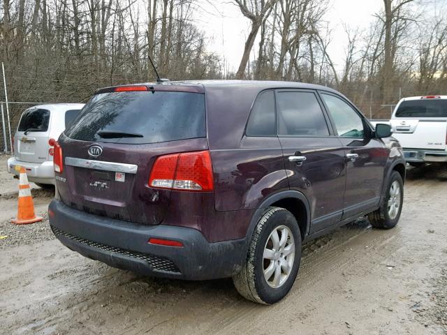 5XYKT3A15BG129843 - 2011 KIA SORENTO BA PURPLE photo 4