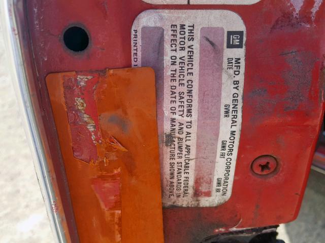 1G2AL68C9CA207602 - 1982 PONTIAC T-1000 RED photo 10