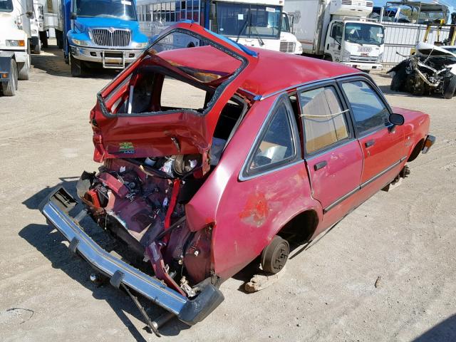 1G2AL68C9CA207602 - 1982 PONTIAC T-1000 RED photo 4