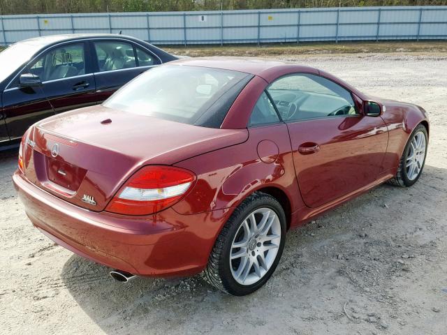 WDBWK54F17F161804 - 2007 MERCEDES-BENZ SLK 280 RED photo 4