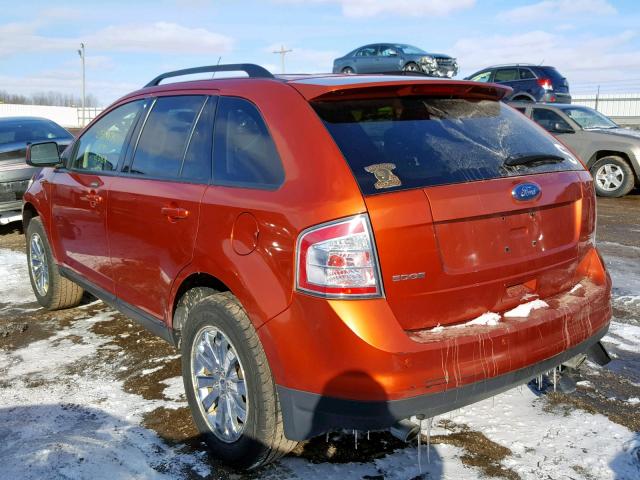 2FMDK38C78BA82939 - 2008 FORD EDGE SEL ORANGE photo 3